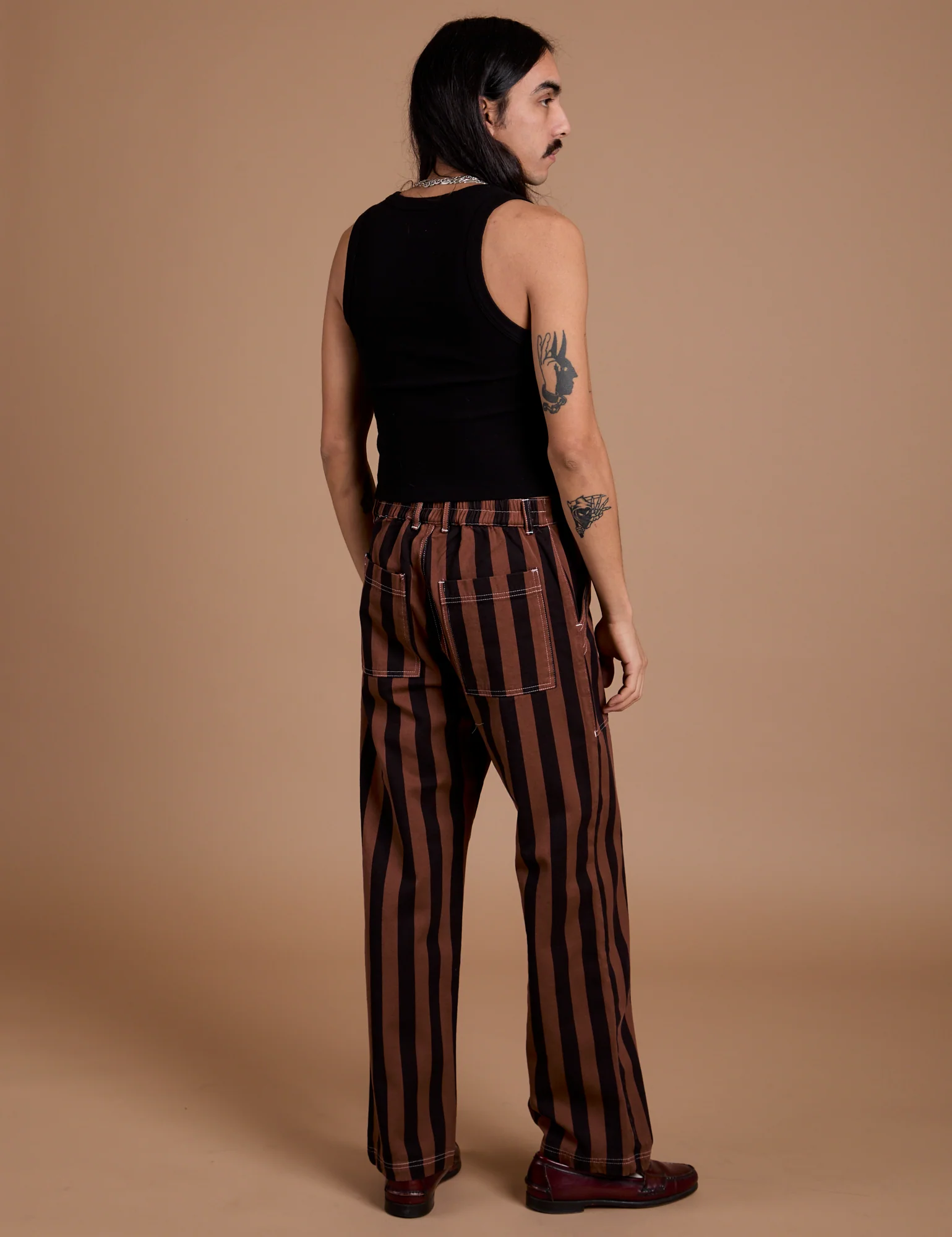 Black Stripe Work Pants - Fudgesicle Brown - Image 13