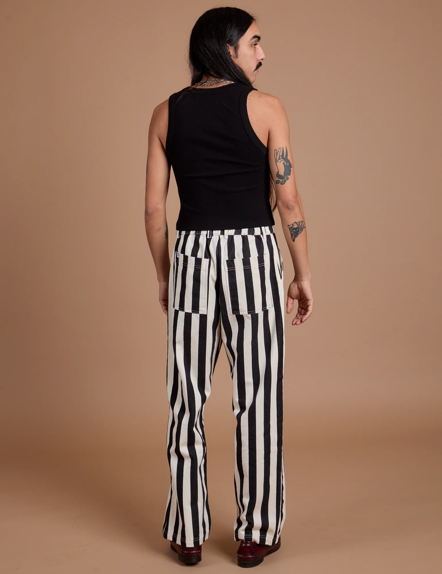 Black Stripe Work Pants - White - Image 14