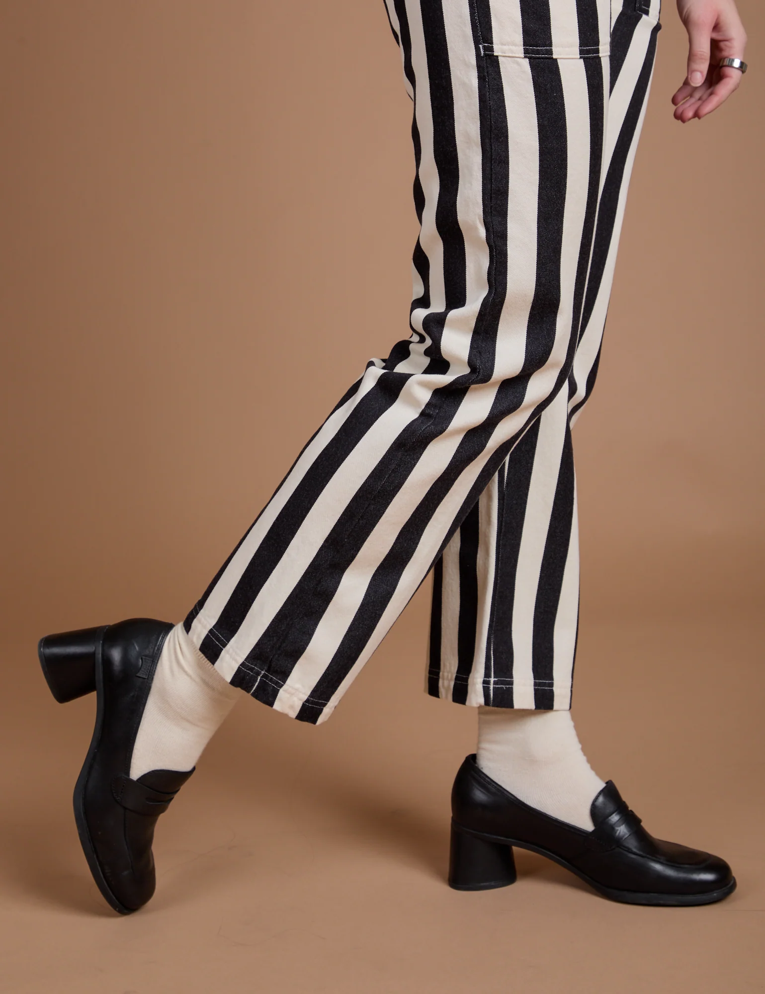 Black Stripe Work Pants - White - Image 6