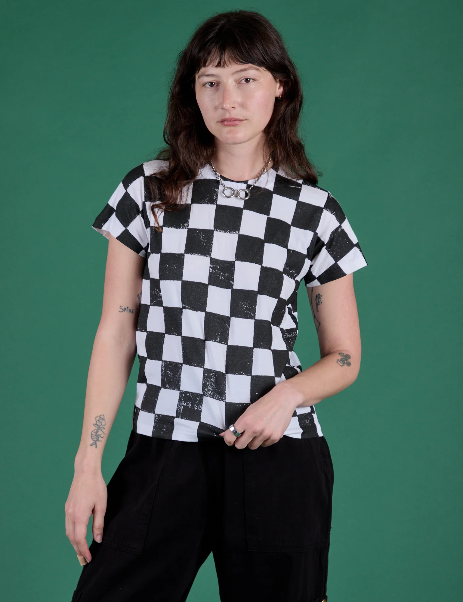 Checker Organic Tee - Black - Image 3