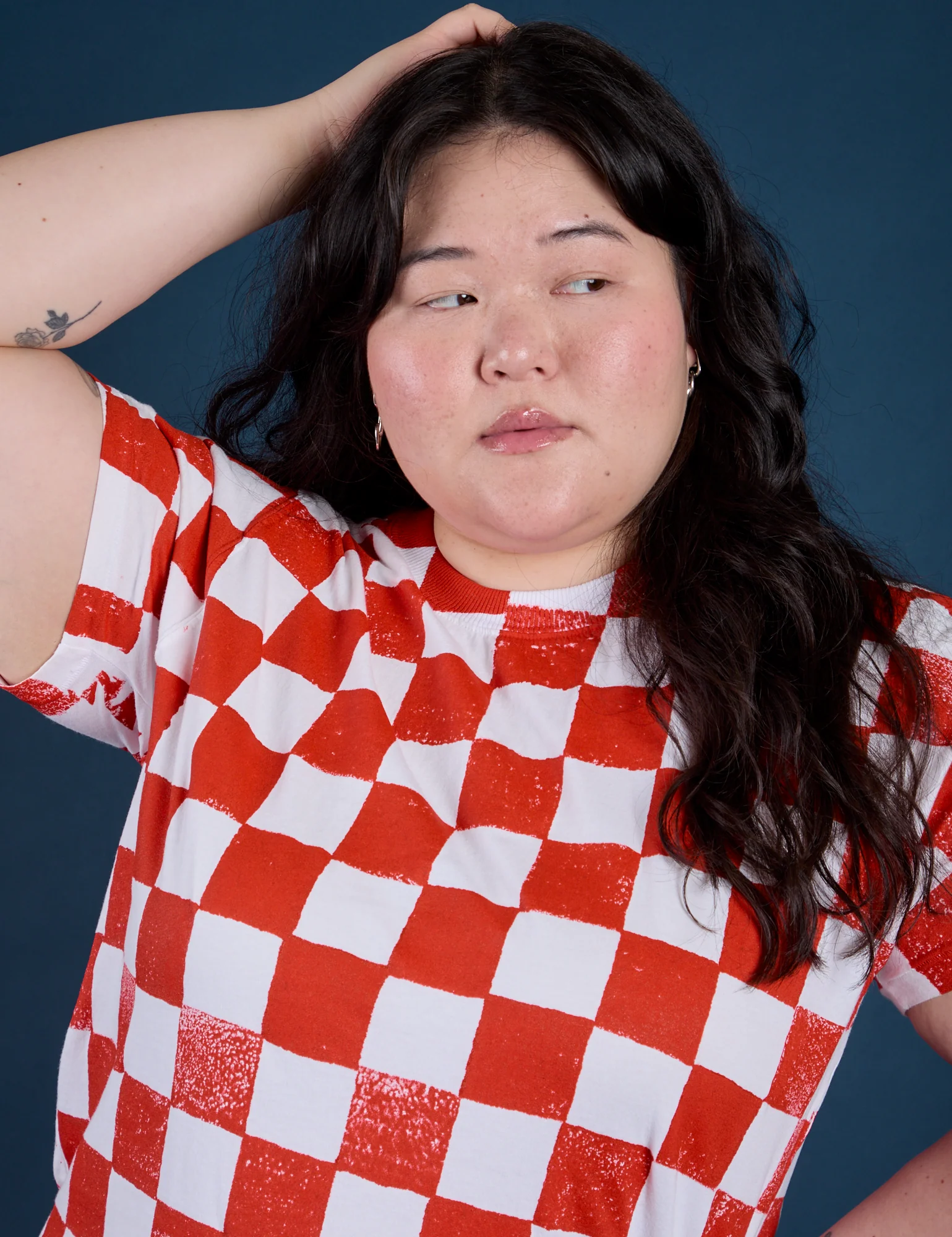 Checker Organic Tee - Red - Image 10