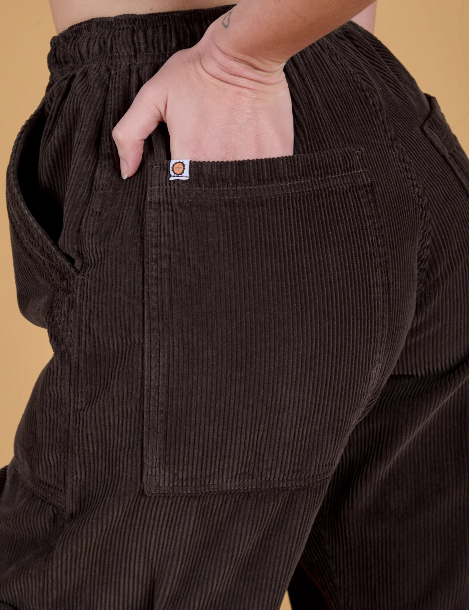 Corduroy Drop Pocket Cargo Pants - Espresso Brown - Image 17