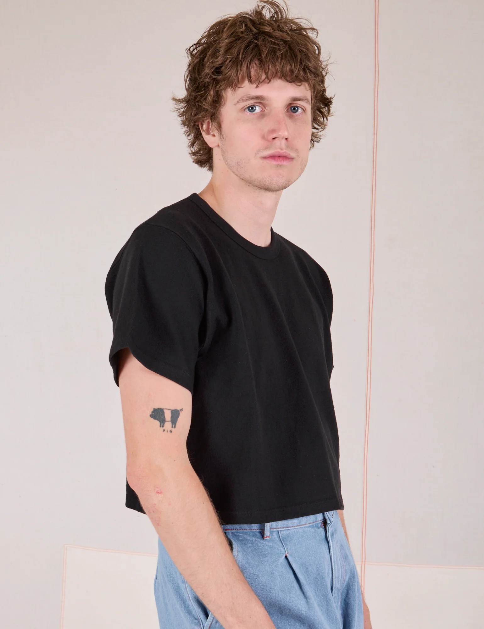 Cropped Burly Tee - Basic Black - Image 16
