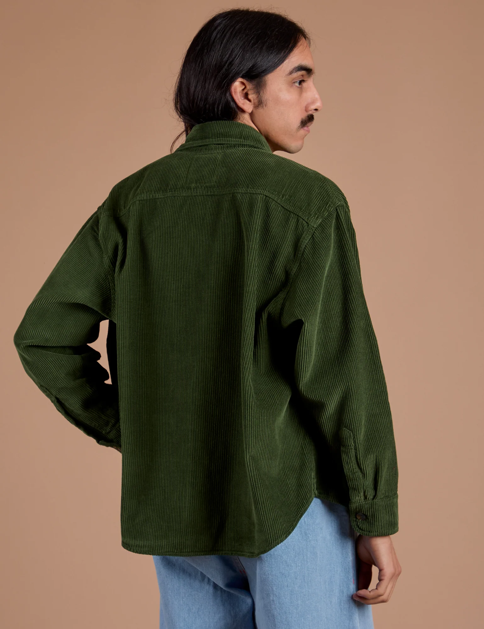 Cropped Corduroy Overshirt - Evergreen - Image 6