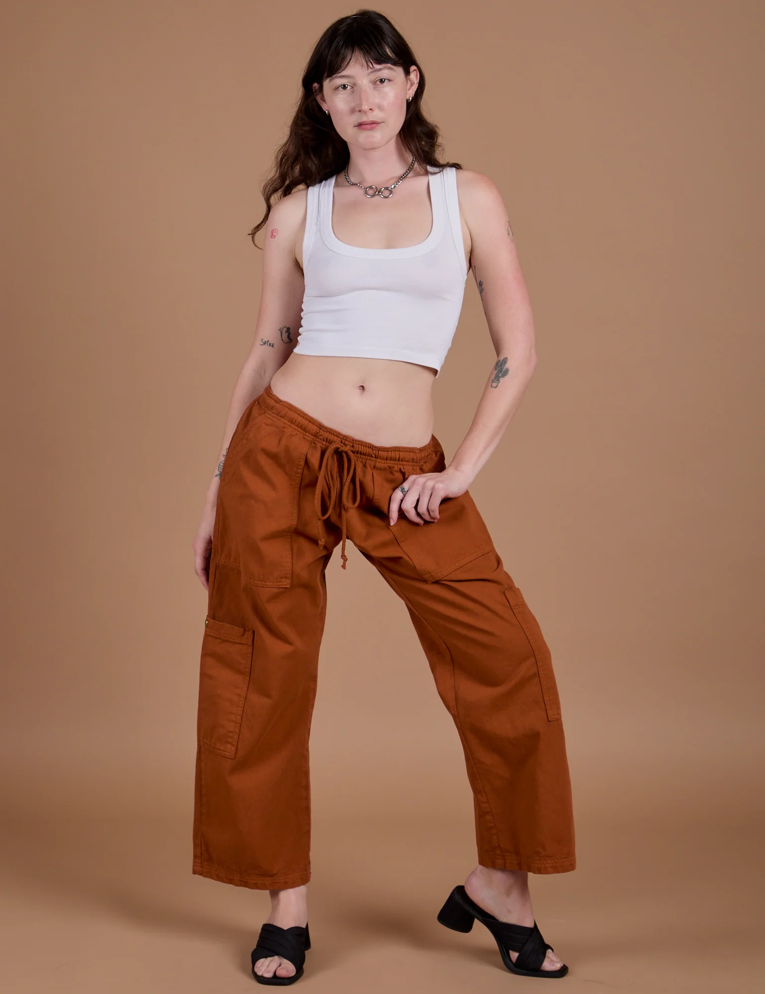 Drop Pocket Cargo Pants - Burnt Terracotta - Image 10