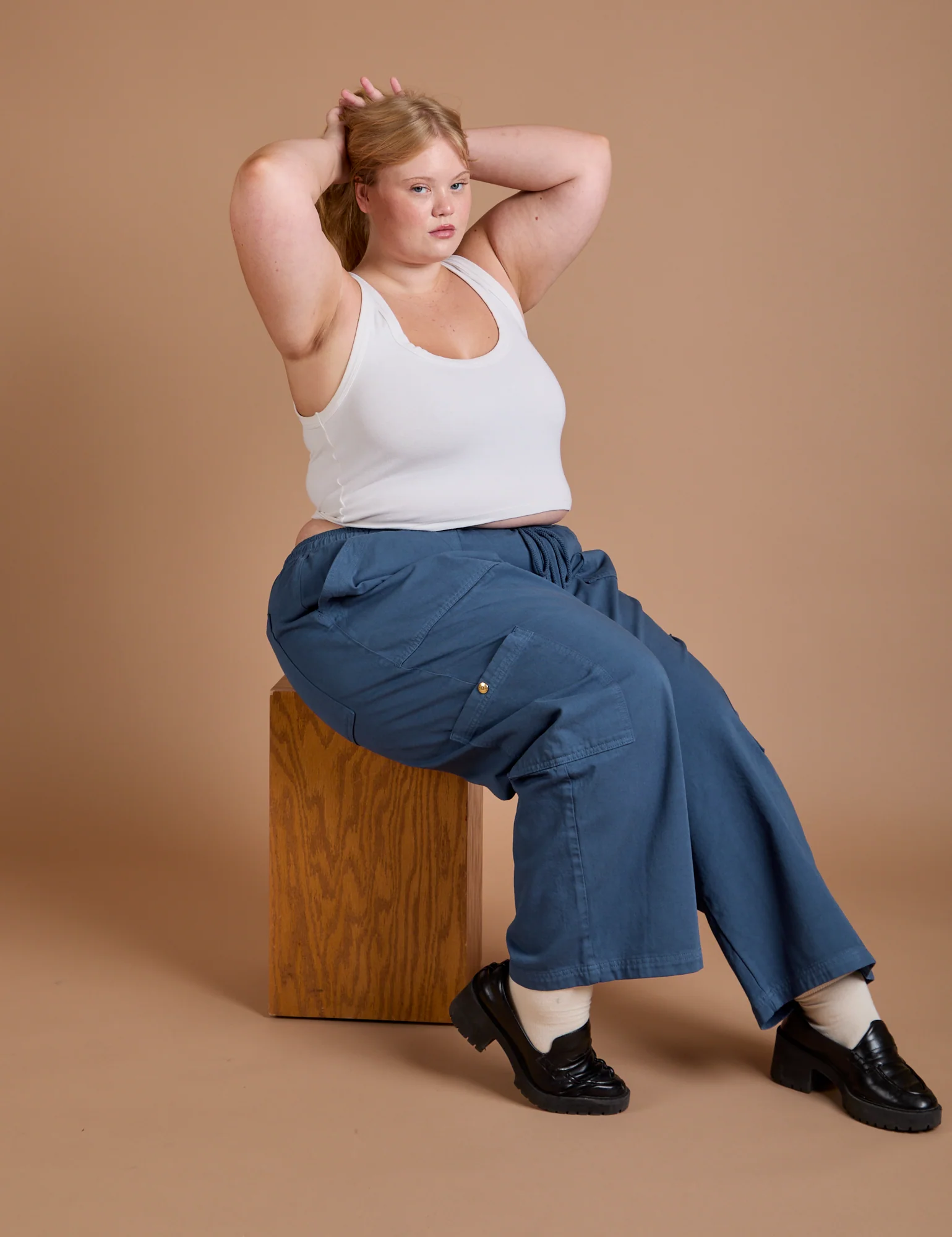 Drop Pocket Cargo Pants - French Blue - Image 6