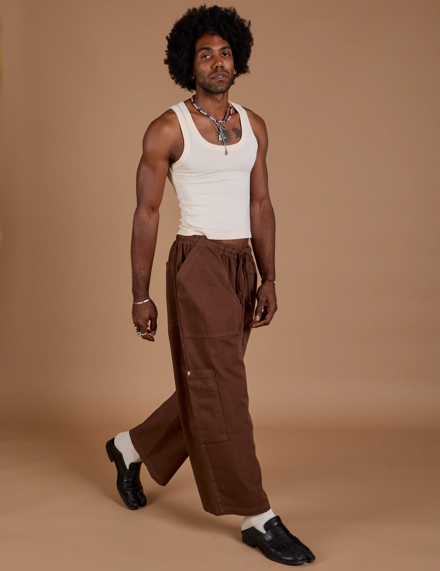 Drop Pocket Cargo Pants - Fudgesicle Brown - Image 6