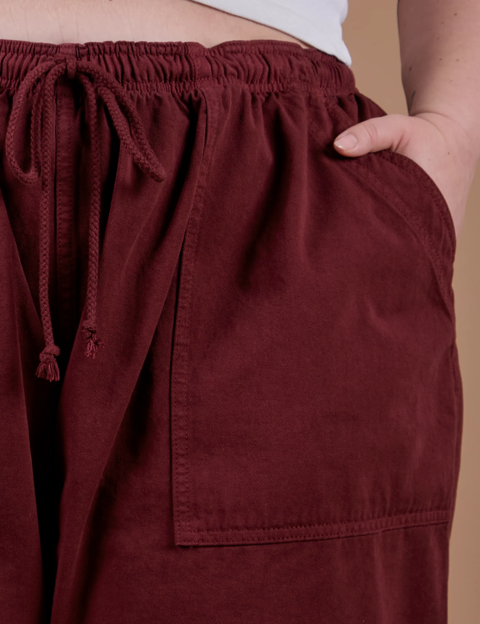 Drop Pocket Cargo Pants - Red Wine - Image 11