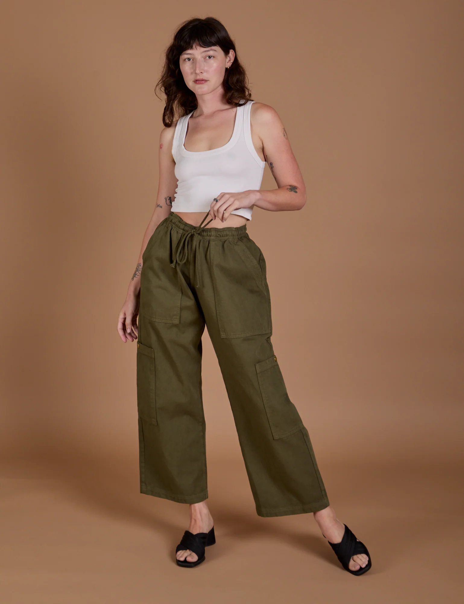 Drop Pocket Cargo Pants - Surplus Green - Image 19