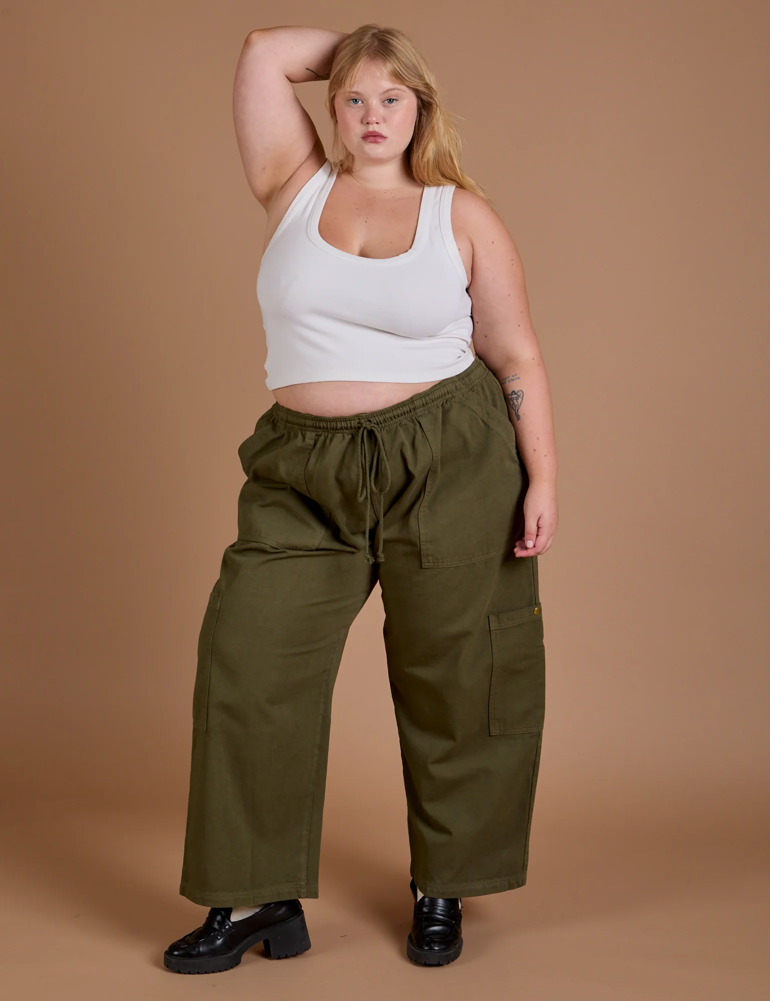 Drop Pocket Cargo Pants - Surplus Green - Image 5