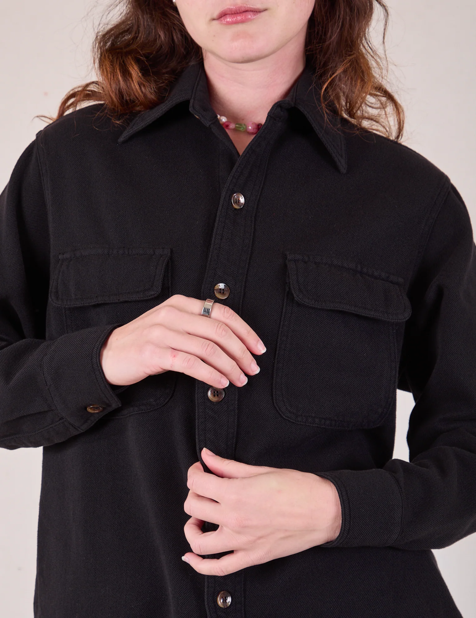 Flannel Overshirt - Basic Black *FINAL SALE* - Image 17