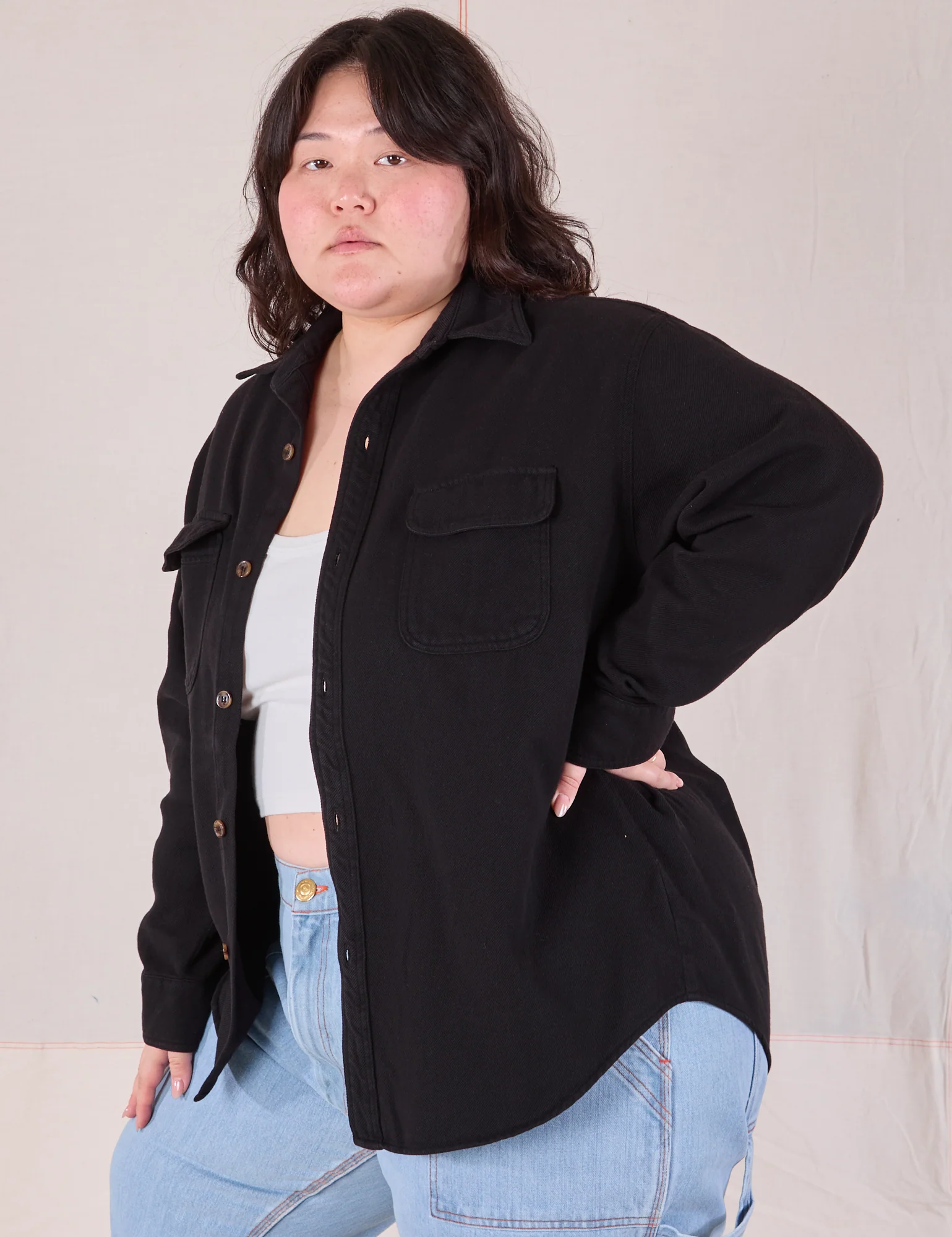 Flannel Overshirt - Basic Black *FINAL SALE* - Image 25