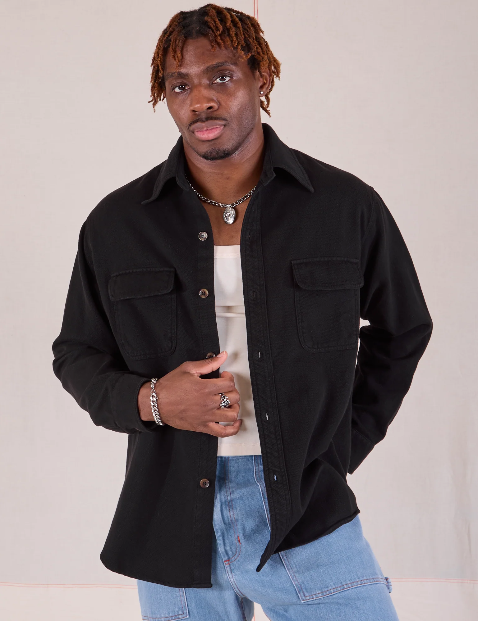 Flannel Overshirt - Basic Black *FINAL SALE* - Image 3