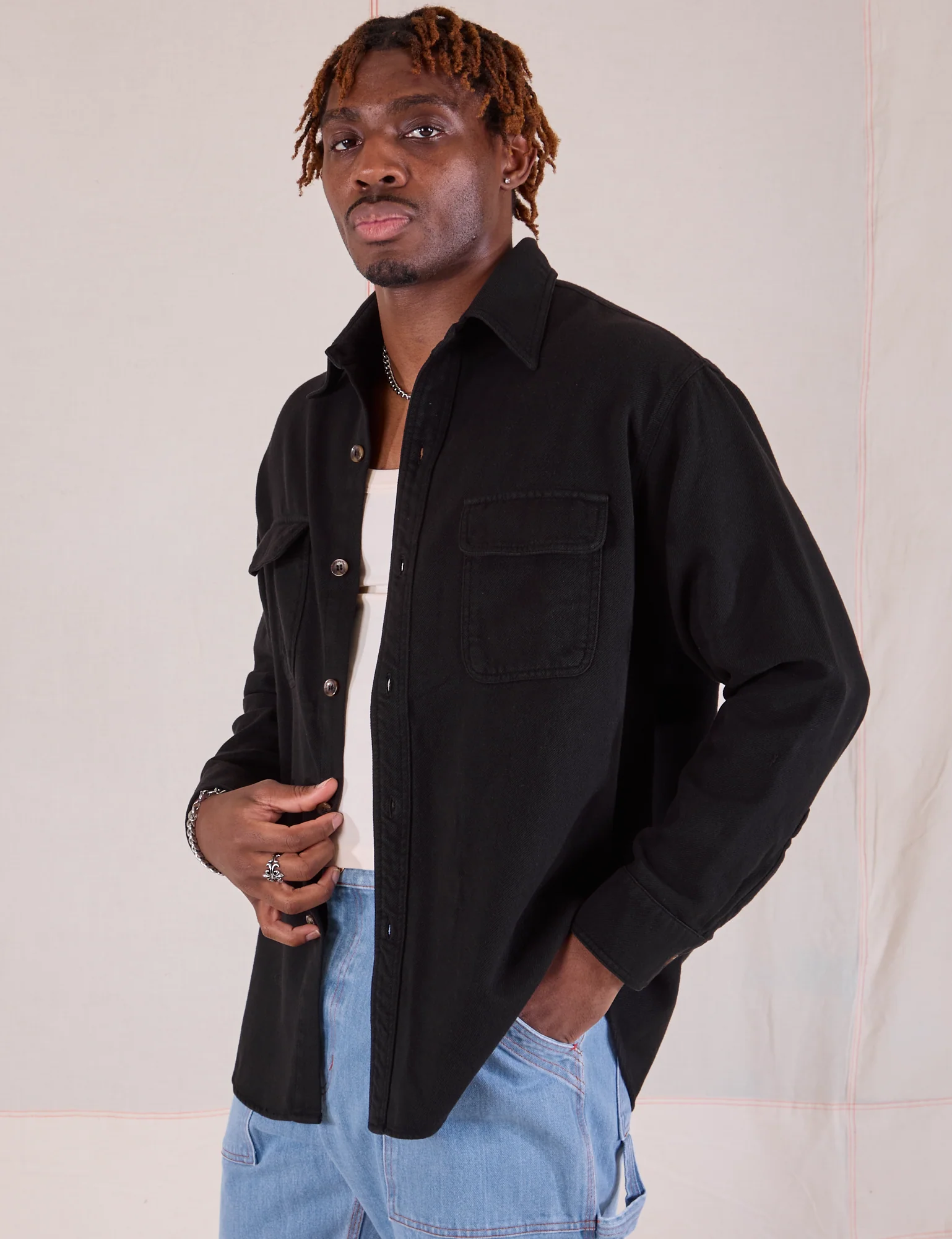 Flannel Overshirt - Basic Black *FINAL SALE* - Image 7