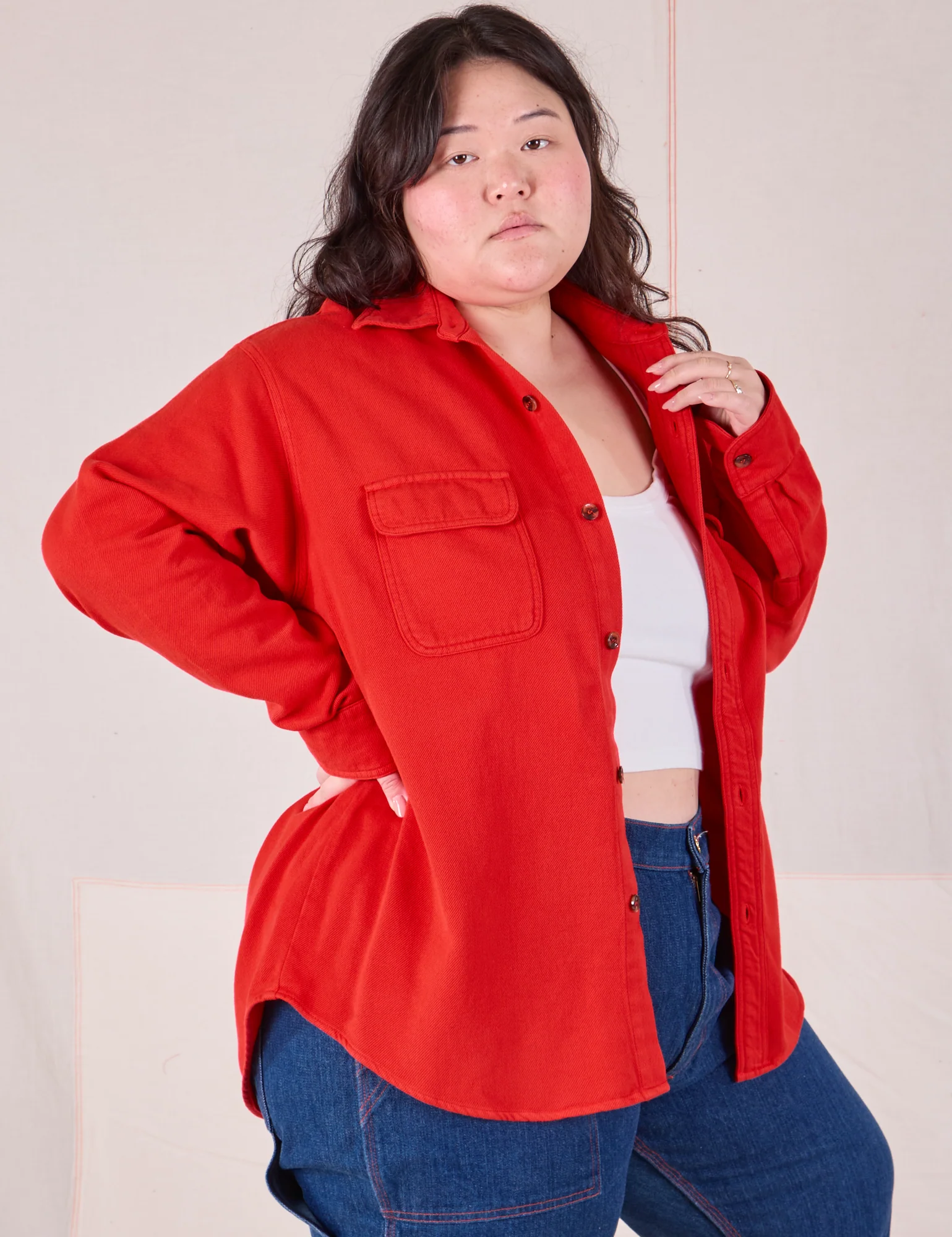 Flannel Overshirt - Mustang Red *FINAL SALE* - Image 19