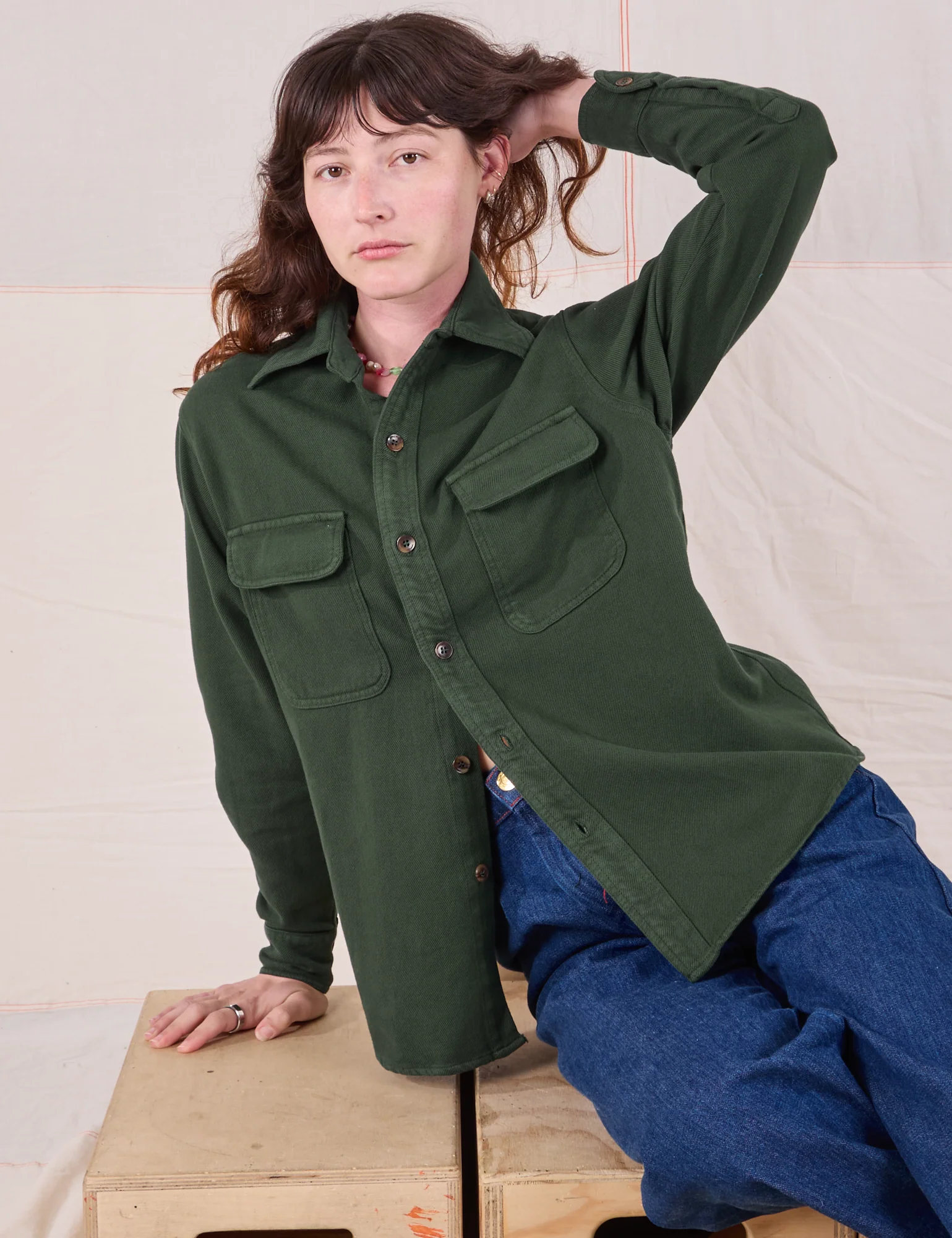 Flannel Overshirt - Swamp Green *FINAL SALE* - Image 11