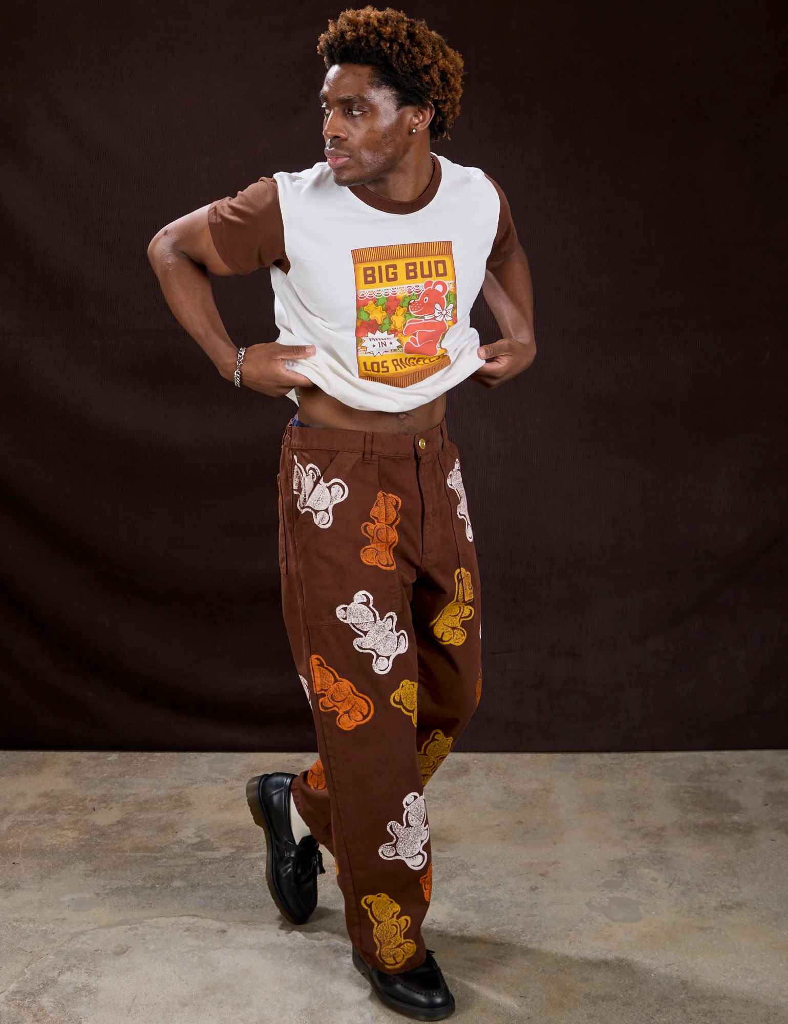 Gummy Bear Paintstamped Work Pants - Fudgesicle Brown *FINAL SALE* - Image 16