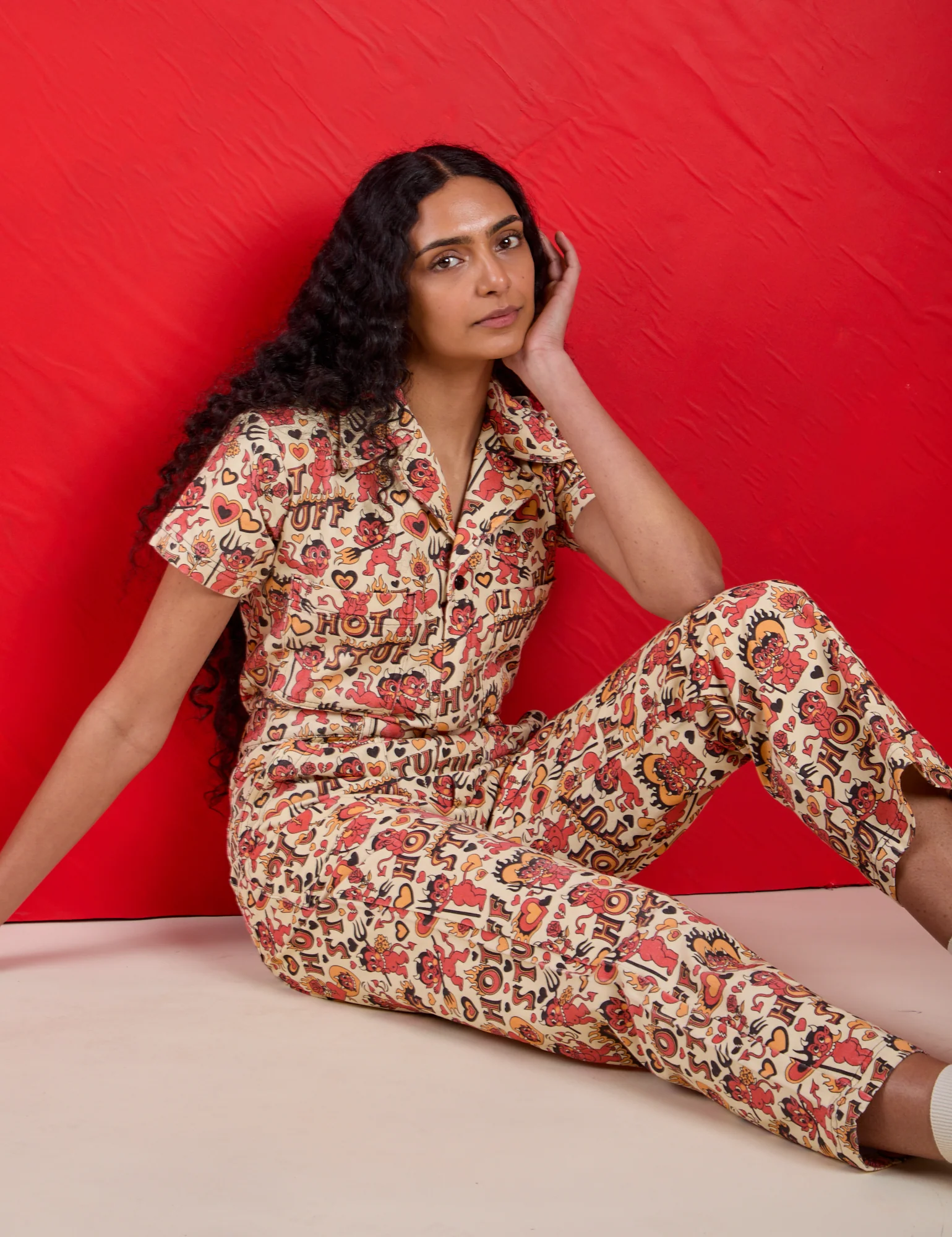 Hot Stuff Print Jumpsuit - Image 25