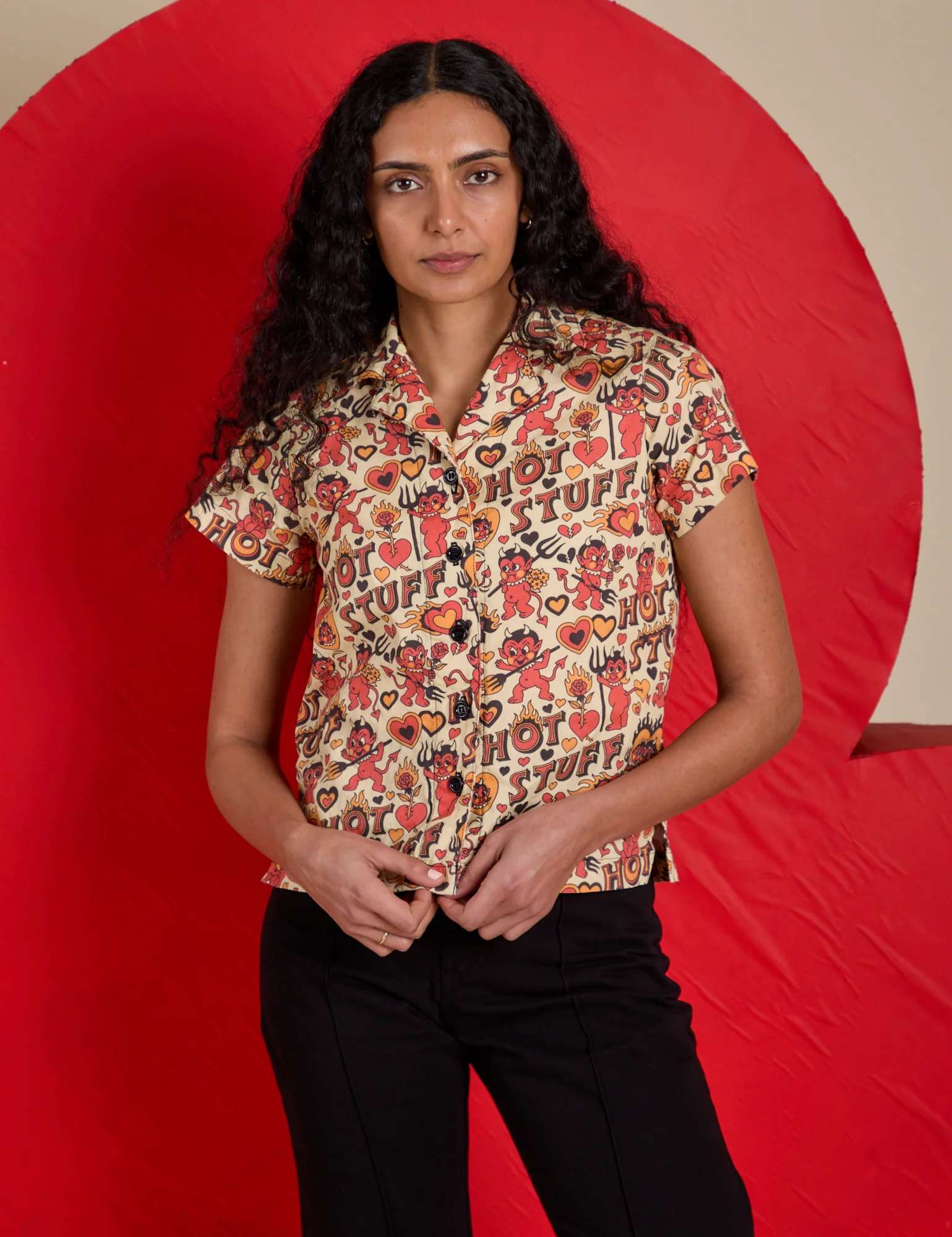 Hot Stuff Print Pantry Button-Up - Image 6