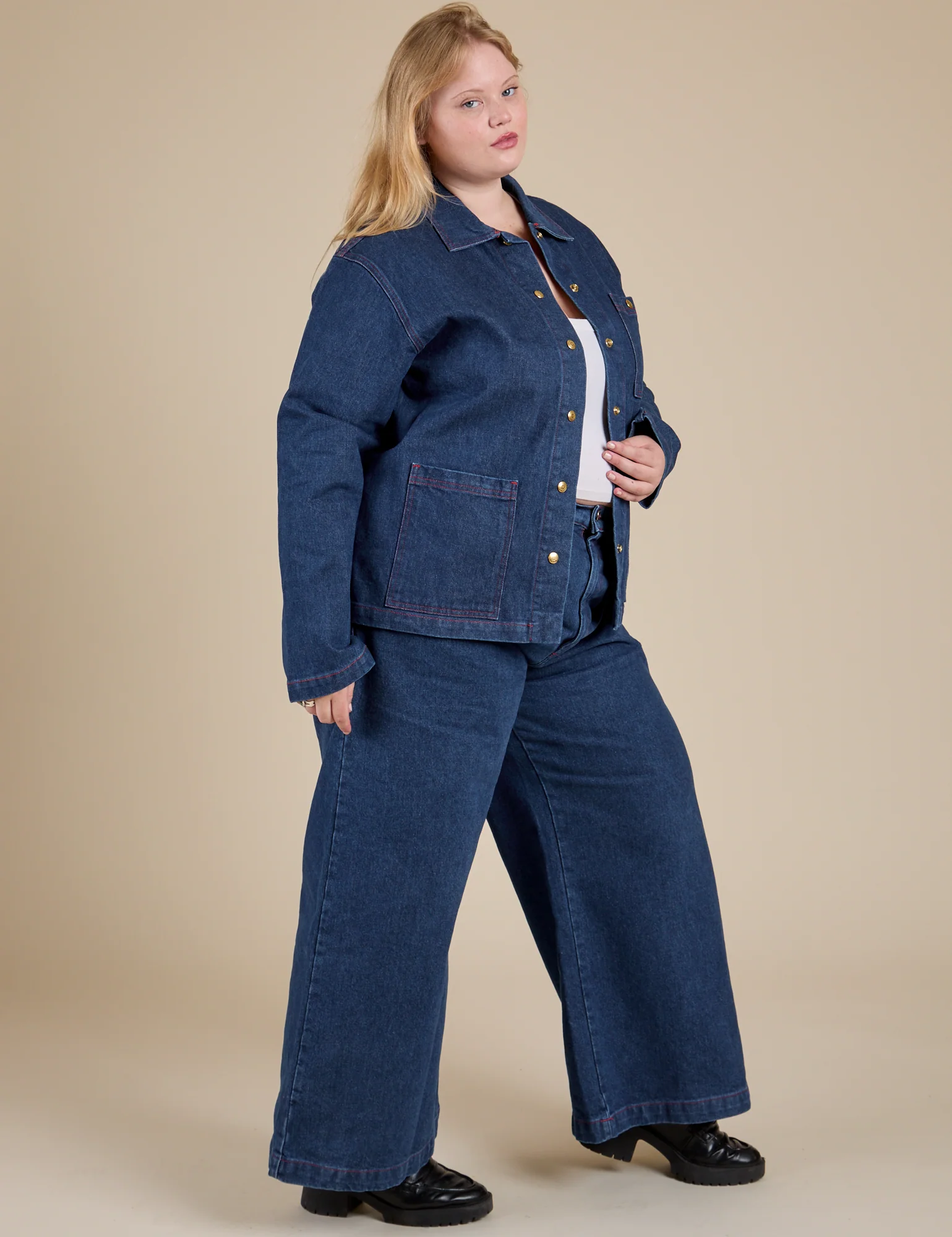 Indigo Denim Work Jacket - Dark Wash - Image 5