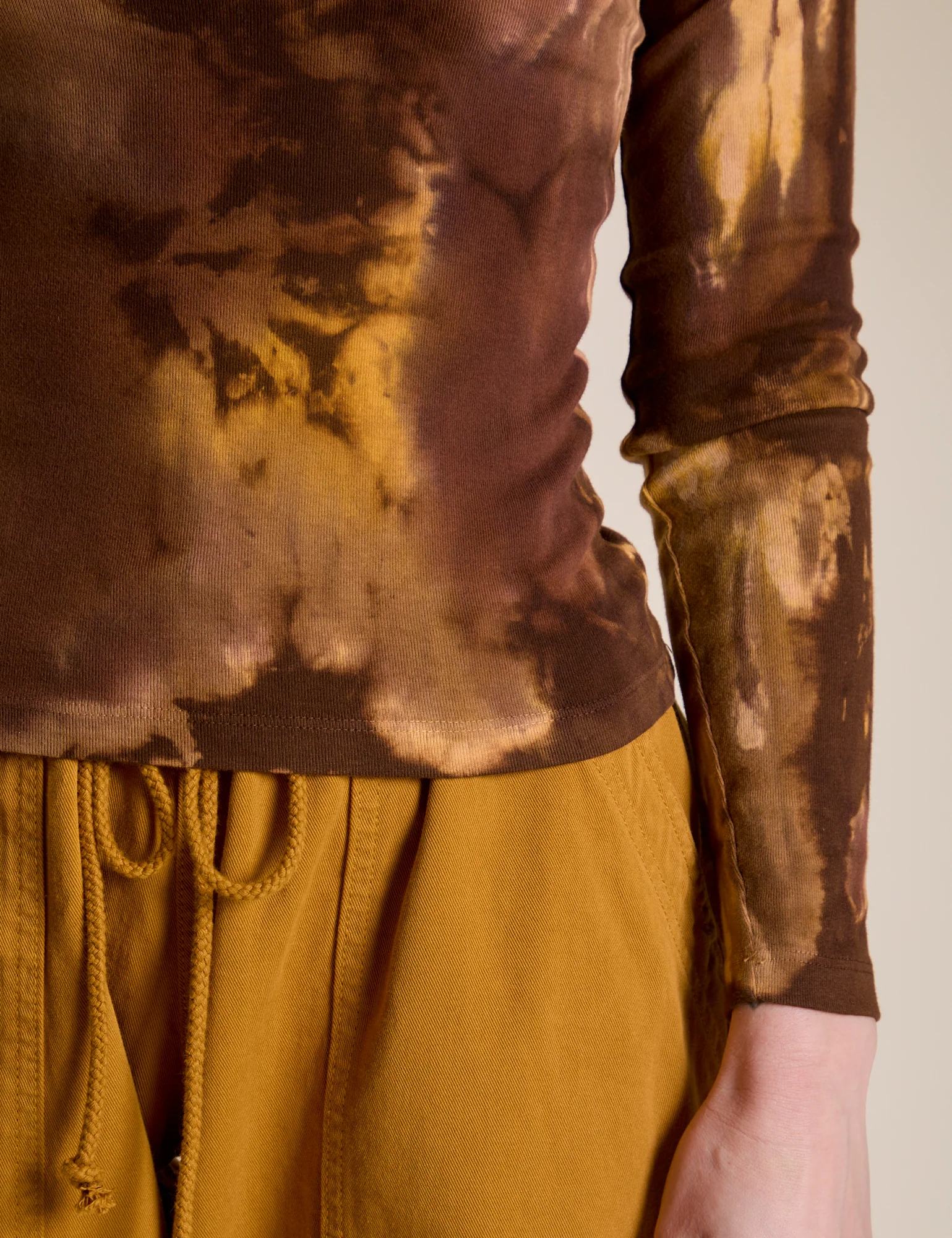 Long Sleeve Baby Tee - Honey Brown - Image 4
