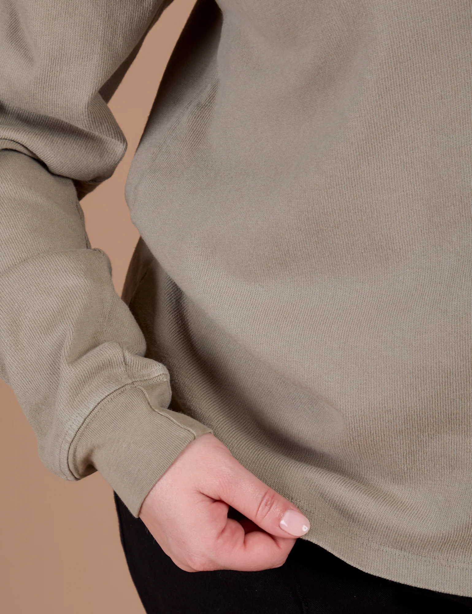 Long Sleeve Burly Tee - Khaki Grey - Image 13