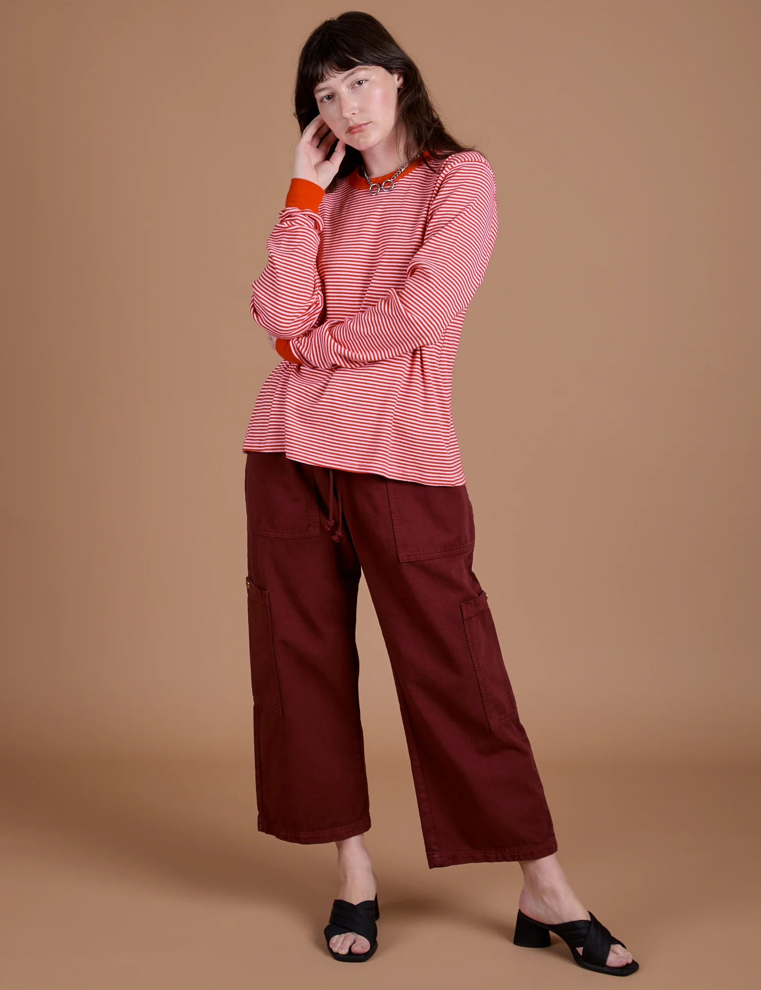 Long Sleeve Burly Tee - Red/White Stripe - Image 3