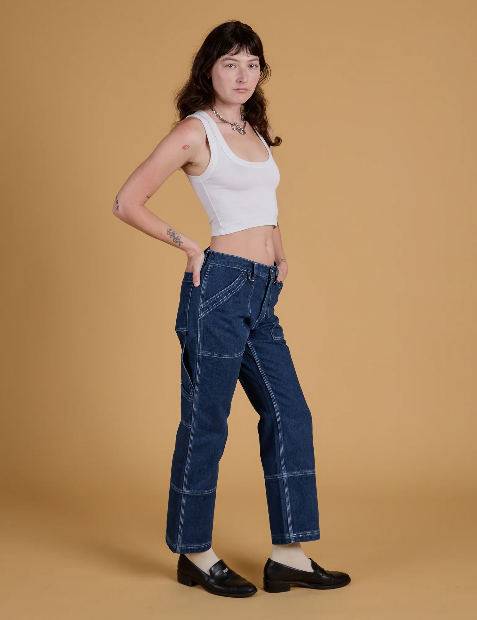 Mid-Rise Carpenter Jeans - Dark Wash - Image 5