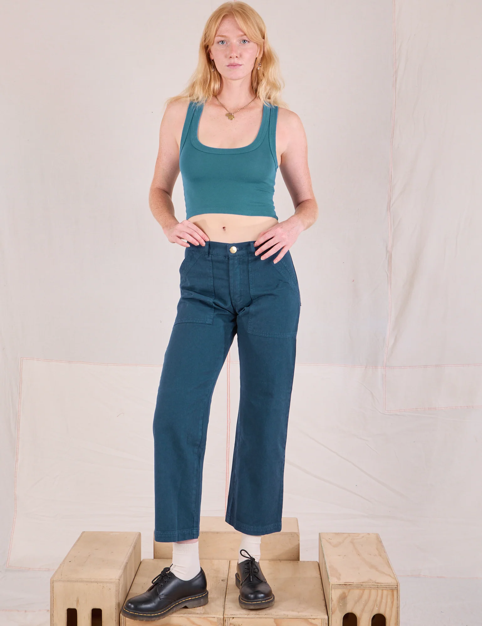 Mid-Rise Work Pants - Lagoon - Image 11