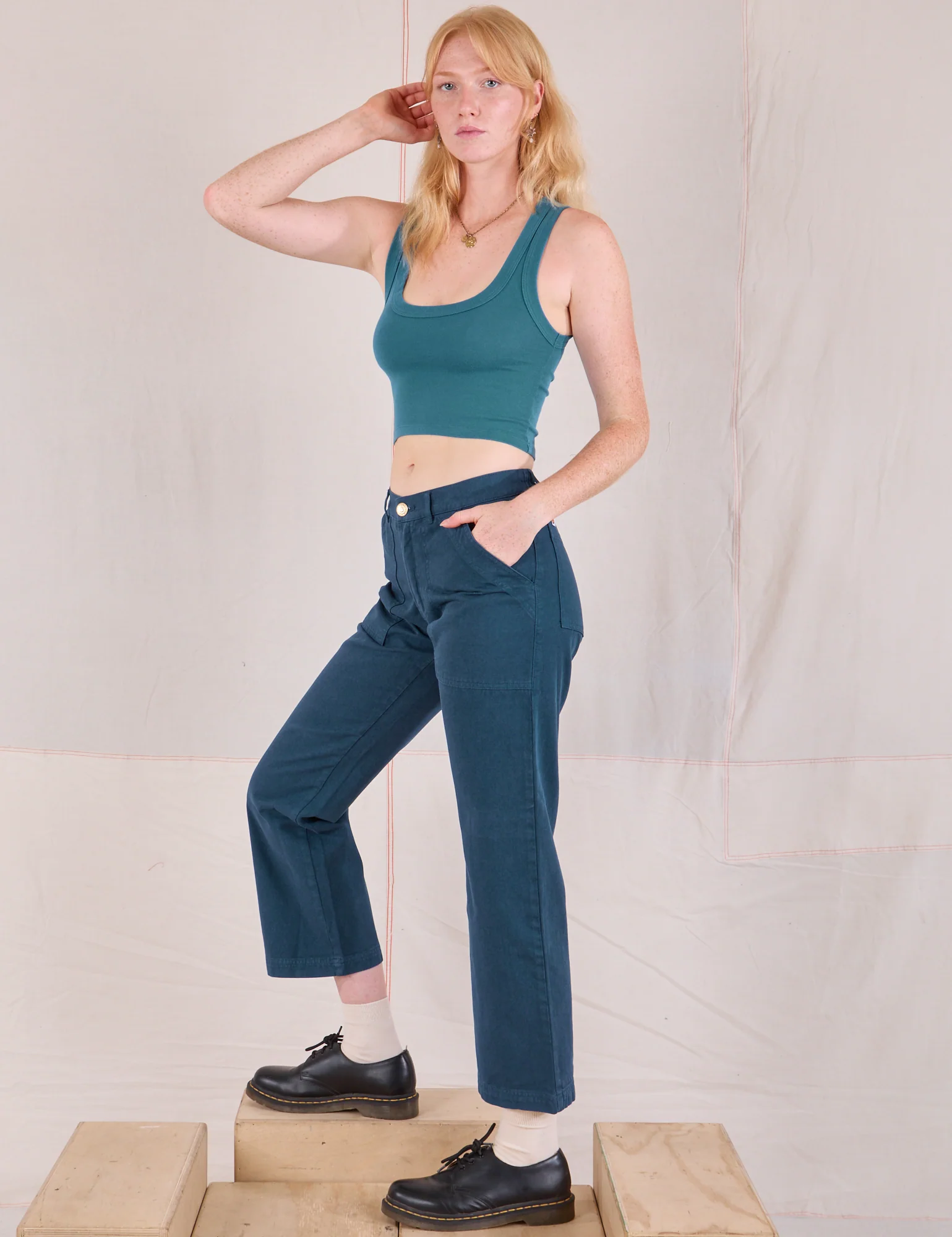 Mid-Rise Work Pants - Lagoon - Image 13