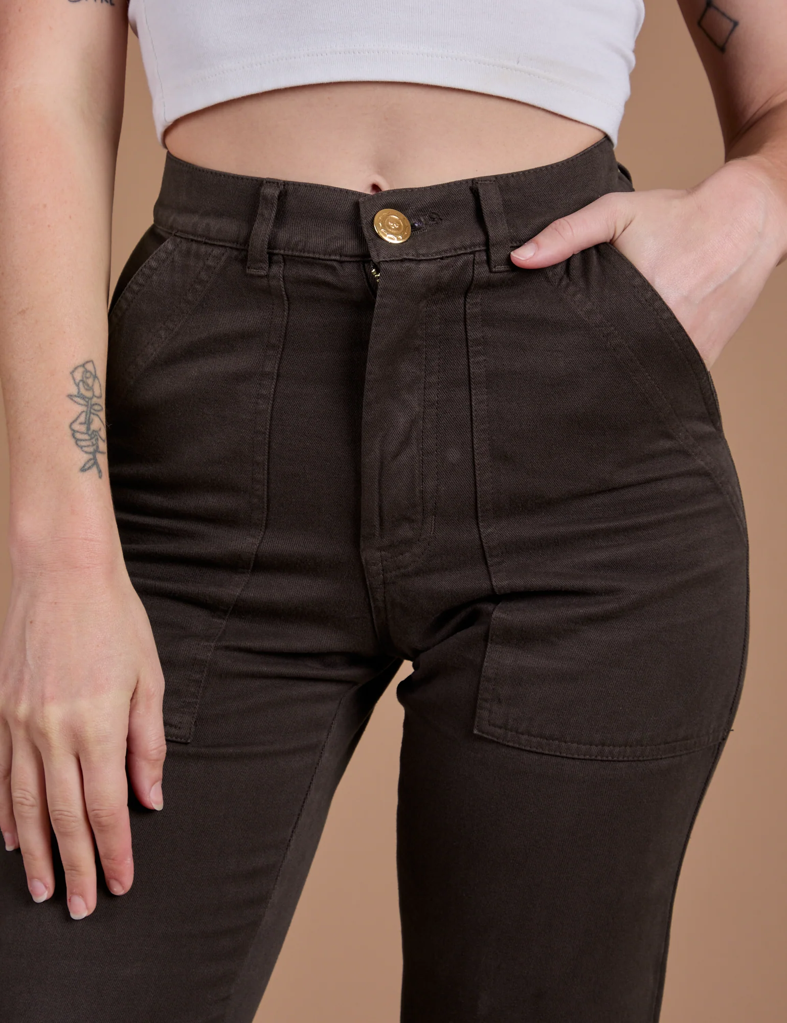 Organic Work Pants - Espresso Brown - Image 4