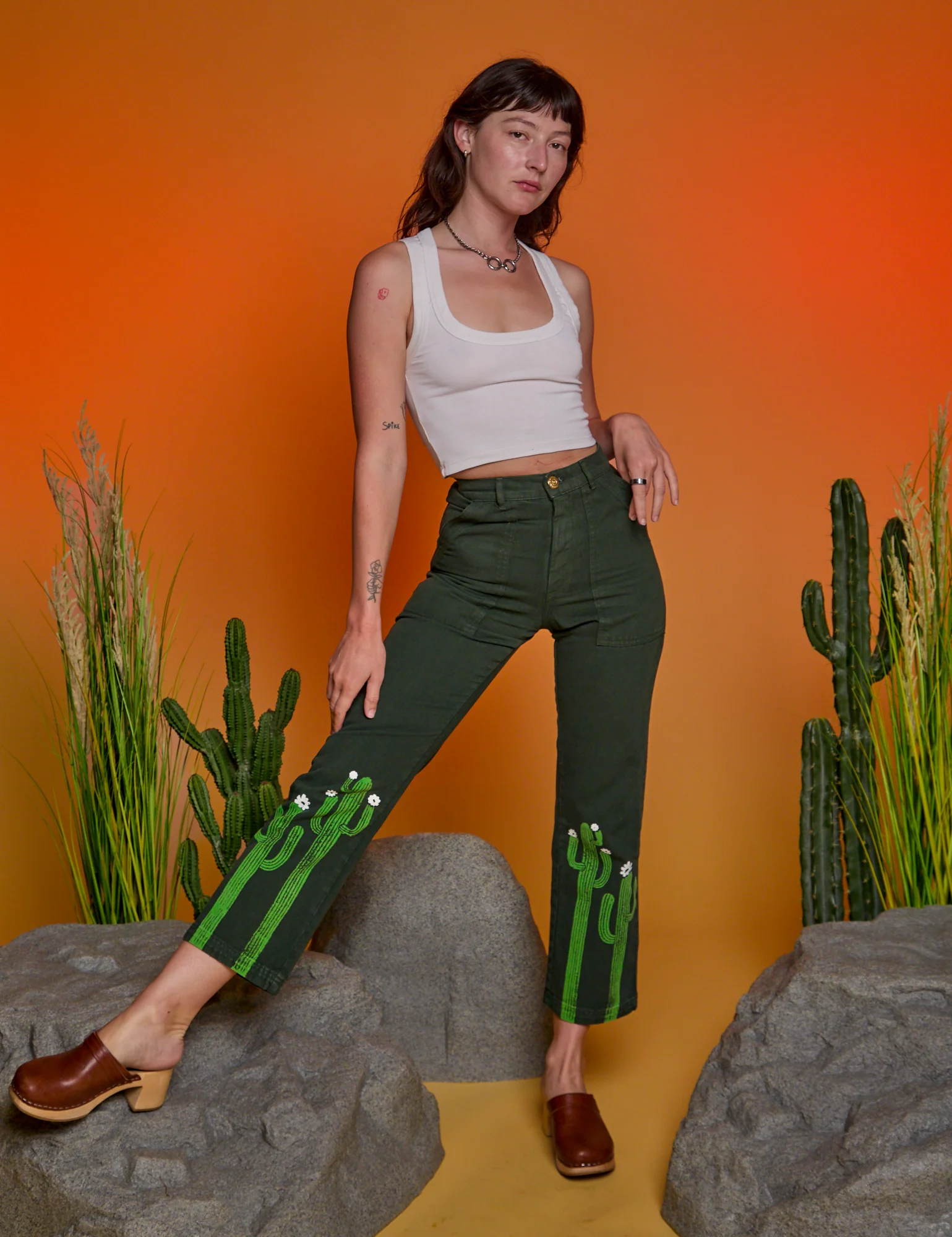 Paintstamped Work Pants - Cactus *FINAL SALE* - Image 13