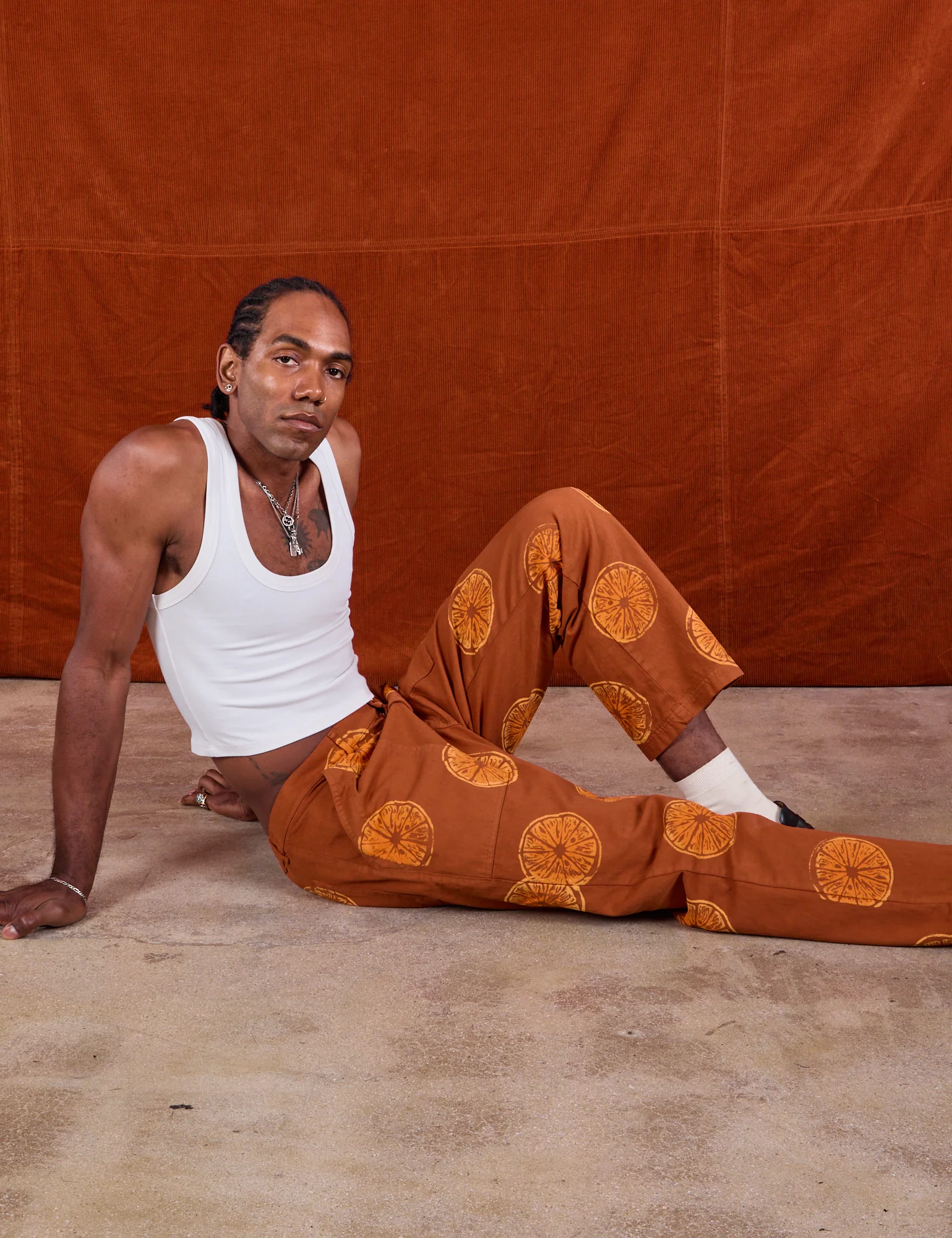 Paintstamped Work Pants - Orange *FINAL SALE* - Image 9
