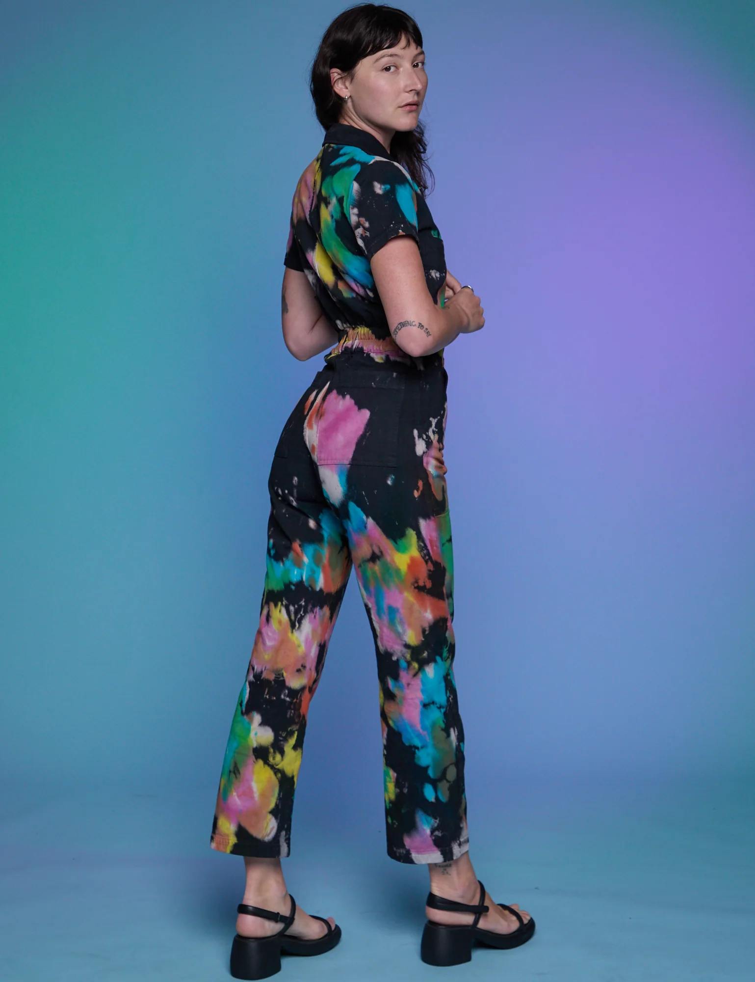 Short Sleeve Jumpsuit - Rainbow Magic Waters *FINAL SALE* - Image 20