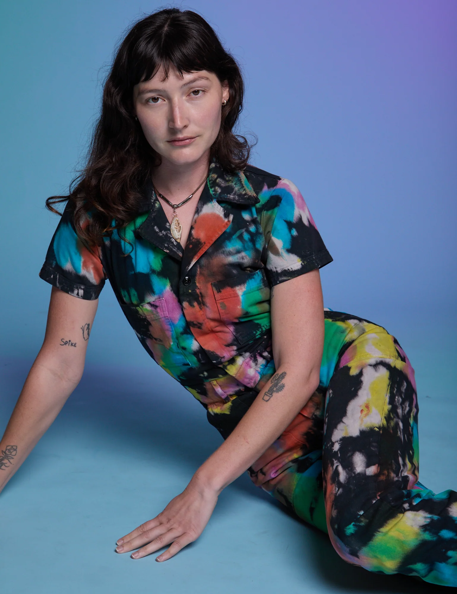 Short Sleeve Jumpsuit - Rainbow Magic Waters *FINAL SALE* - Image 22