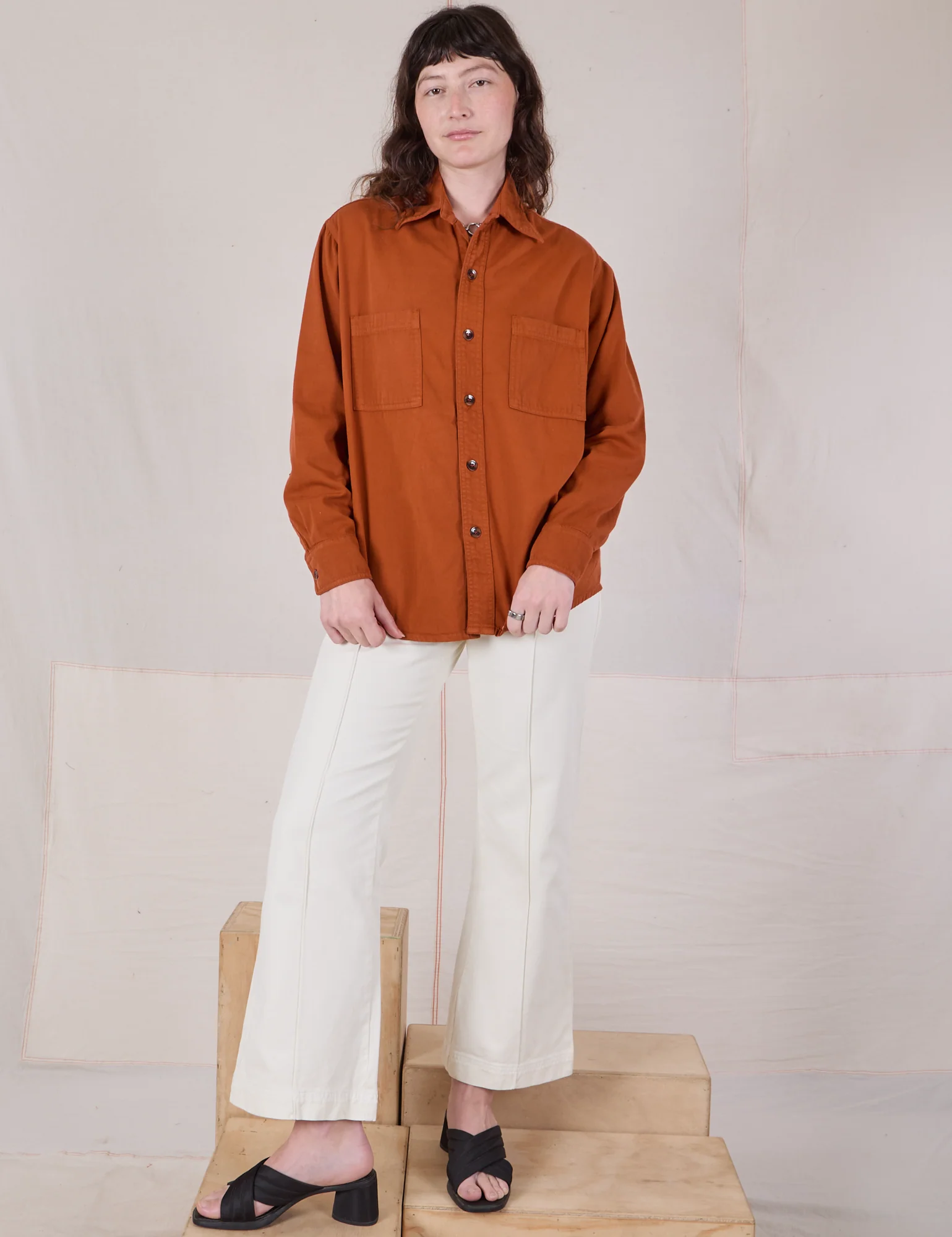 Twill Overshirt - Burnt Terracotta *FINAL SALE* - Image 8